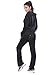 White Mark Women's 2 Piece Velour Set in Black - Solid Colors