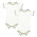 Organic Cotton Short-Sleeve Bodysuits 2-pk. - Sage Trim (3&ndash;6 mos.)