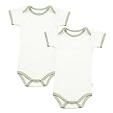 Organic Cotton Short-Sleeve Bodysuits 2-pk. - Brown Trim (6-9 mos.)