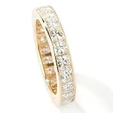 14K White or Yellow Gold Channel Anniversary Moissanite Ring