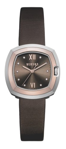 Versus By Versace Ladies 'U&Me' Dark Brown Leather Strap Watch