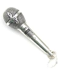 925 Sterling Silver Music Jewelry Microphone Charm