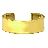 18k Yellow Gold 19mm Polished Cuff Bangle - 7 Inch