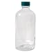 Vestil BTL-GN-8-CS Narrow Mouth Round Glass Bottle with Green Threaded Cap, 2-3/8" Diameter x 5-7/16" Height, 8 oz Capacity, Clear (Pack of 6)