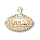 Utah Utes Solid 14K Gold ''UTES'' Football Pendant