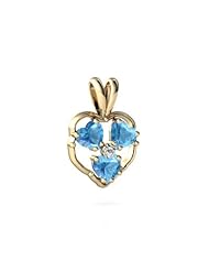 Genuine Blue Topaz 14kt Yellow Gold Pendant