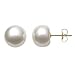 Belacqua AAA Quality White Cultured Freshwater Button Pearl Stud Earrings in 14K Yellow Gold, Size - 10.0-10.5mm, Real Pearl Jewelry for Women, Gift Box Included