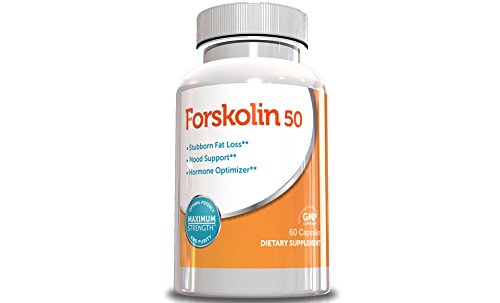 Forskolin for Weight Loss-Forskolin 50,(Coleus Forskohili Extract) 250mg, 60 Capsules, 30 Day Supply, Stomach Fat Burner and Weight Loss Supplements