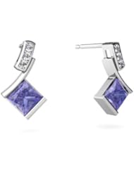 Genuine Tanzanite 14kt White Gold Dangle Drop Earrings