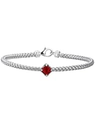 Sterling Silver Garnet Bracelet