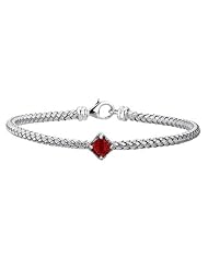 Sterling Silver Garnet Bracelet
