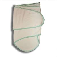 Miracle Blanket - Beige with Green Trim Swaddle Blanket
