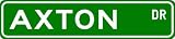 AXTON Street Sign ~ Personalized Family Lastname Sign ~ Gameroom, Basement, Garage Sign ** ALUMINUM