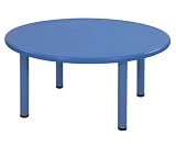 Ecr4kids 45" Round Resin Table - 22"H Blue