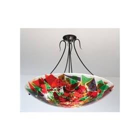 30"W Colorito Fused Glass Semi-Flushmount