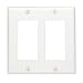 Leviton 80409-W 2-Gang Decora/GFCI Device Decora Wallplate, Standard Size, Thermoset, Device Mount, White