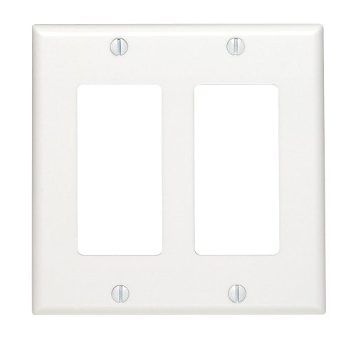 Leviton 80409-W 2-Gang DECORA (R) Brand (R)/GFCI Device DECORA (R) Brand (R) Wallplate, Standard Size, Thermoset, Device Mount, White Leviton 80409-W 2-Gang DECORA (R) Brand (R)/GFCI Device DECORA (R) Brand (R) Wallplate, Standard Size, Thermoset, Device Mount, White
