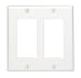 Leviton 80409-W 2-Gang Decora/GFCI Device Decora Wallplate, Standard Size, Thermoset, Device Mount, White