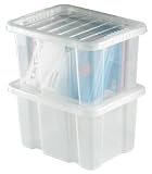 Trexus Quick Shelf System Storage Container Box Plastic with Lid W325xD430xH245mm [Pack 4]