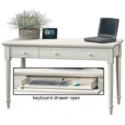 Buy Cheap Antiqued Cream Computer Table with Pull Out Keyboard Antiqued Cream