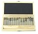 Westward 2LYR9 Carbide Bur Set, Single Cut, 1/4 In, 16 Pcs