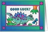 Good Luck! DINASAUR greeting card Card
