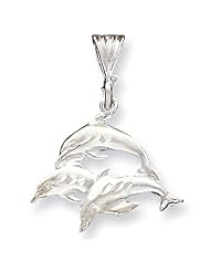 Sterling Silver Trio of Dolphins Pendant