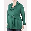 Motherhood Maternity: Plus Size Long Sleeve Cowl Neck Belted Maternity T Shirt