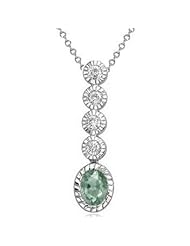 .64ct Amethyst Diamond Necklace 14k Gold