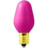Bulbrite 7C7P 7W C7 Christmas Light, Ceramic Pink