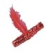 Red Flapper Headband with Feather, One Size fits Most