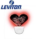 Leviton 49563-HTF LED Nightlight w/ Heart Shaped Shade - White w/ Red LED
