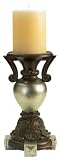 Eurofase 13636-012 Laurel Small Candlestick, Pewter/Antique Bronze