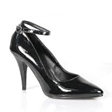 VANITY 431 4 Ankle Strap Pump, Black Patent-Size 10 by Pleaser