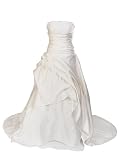 31wHYfpgrlL. SL160  Artsywedding Strapless Beaded and Applique Satin A Line Wedding Dress Ivory