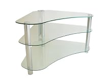 Centurion GT7 Clear Corner Contemporary Design Flat Screen 26"-43" Glass Stand