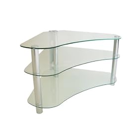 Centurion GT7 Clear Corner Contemporary Design Flat Screen 26"-43" Glass Stand