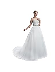 Lace-Up Applique Belted Organza/Satin Sweetheart Wedding Dress 