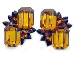 Vintage Amber Rhinestone Earrings