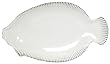 White Fish Ceramic Pottery Flounder Large Plate Set of Two 13" x 7 1/2" x 1 1/4"