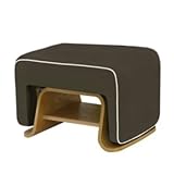 Nurseryworks Cole Ottoman in Slate with Ecru Piping and Light Legs