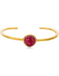 Ruby Round Cuff Bracelet in 24 Karat Gold