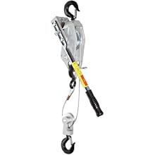Lug-All 2250-20 Small Frame Cable Ratchet Winch Pulley Hoist, 1-1/8 ton Capacity, 10' / 20' Lift Height