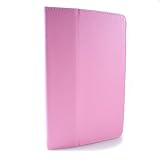 GMYLE Pink Leather Carrying Slim Perfect Fit Flip Folio Portfolio Book Style Case Cover Stand for the Nook Color & Nook Tablet 7 inch Android