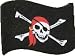 Outdoor Living : Pirate Skull and Cross Bones Car Aerial Ball Antenna Topper Flag.