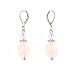 Earrings - E344 - Genuine Rose Quartz Gemstone and Fire Polished Glass Beads ~ Oval