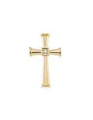 0.029 ct. Cross Pendant with Diamond in 14k Yellow Gold