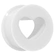 00 Gauge White Heart Silicone Flexible Tunnel