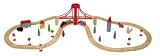 Maxim Wooden Advanced Train Set with Bridge, 50-Pieces