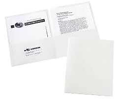 Avery Two-Pocket Portfolios, Embossed Paper, 30-Sheet Capacity, White, Box of 25 (47991)